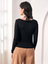 Halterneck Ruched Detail Tie Back 2 In 1 Tee